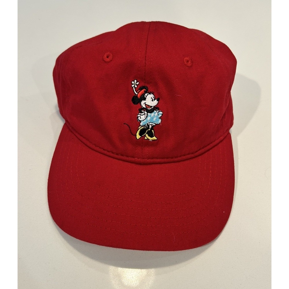 Disney Minnie Mouse Womens Kids Hat Red Embroidered Gift Disneyland Disney World